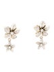 Earrings 18K Diamond Flower Drop Earrings