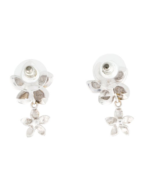 Earrings 18K Diamond Flower Drop Earrings