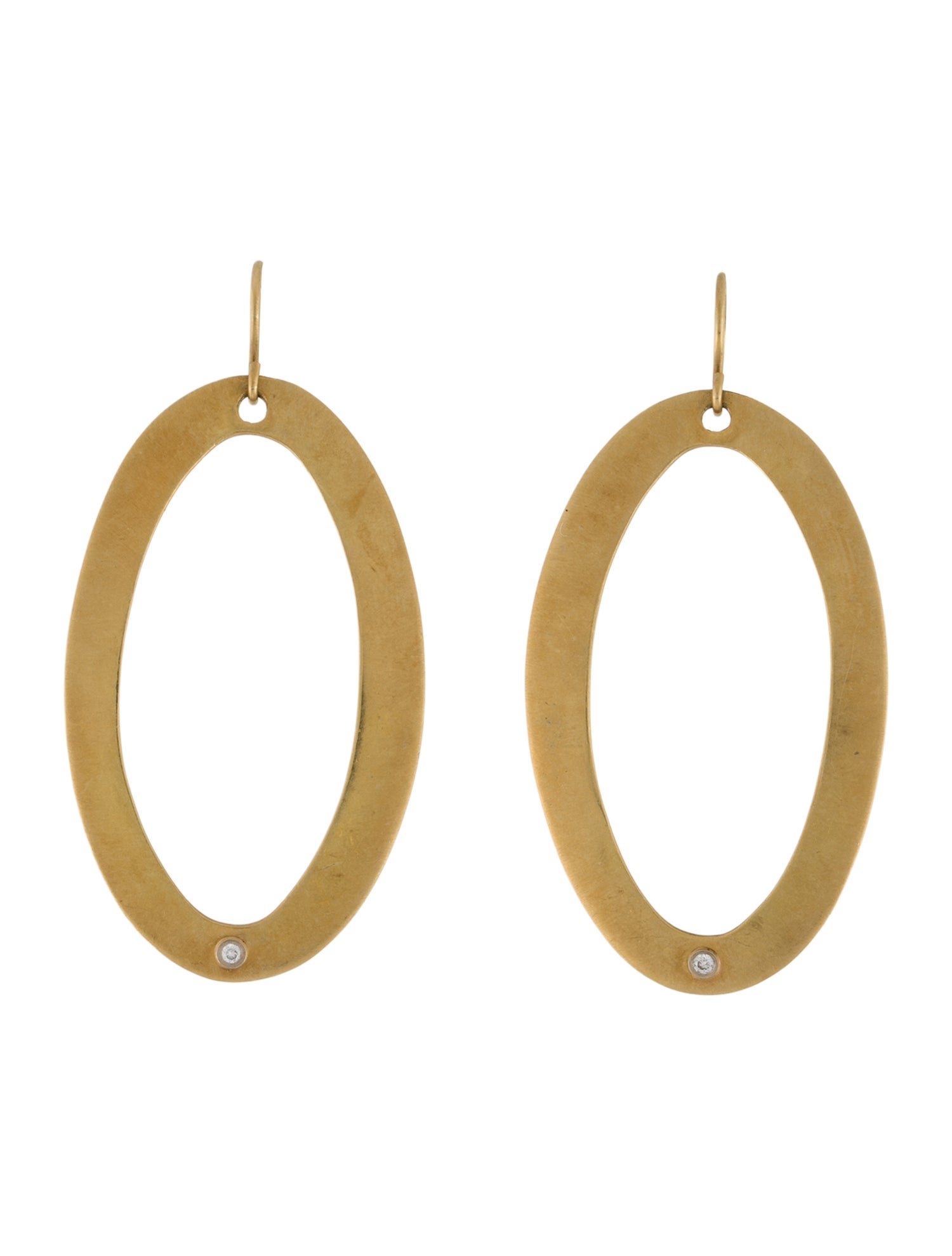 Earrings Stefan Blake 18K Diamond Oval Drop