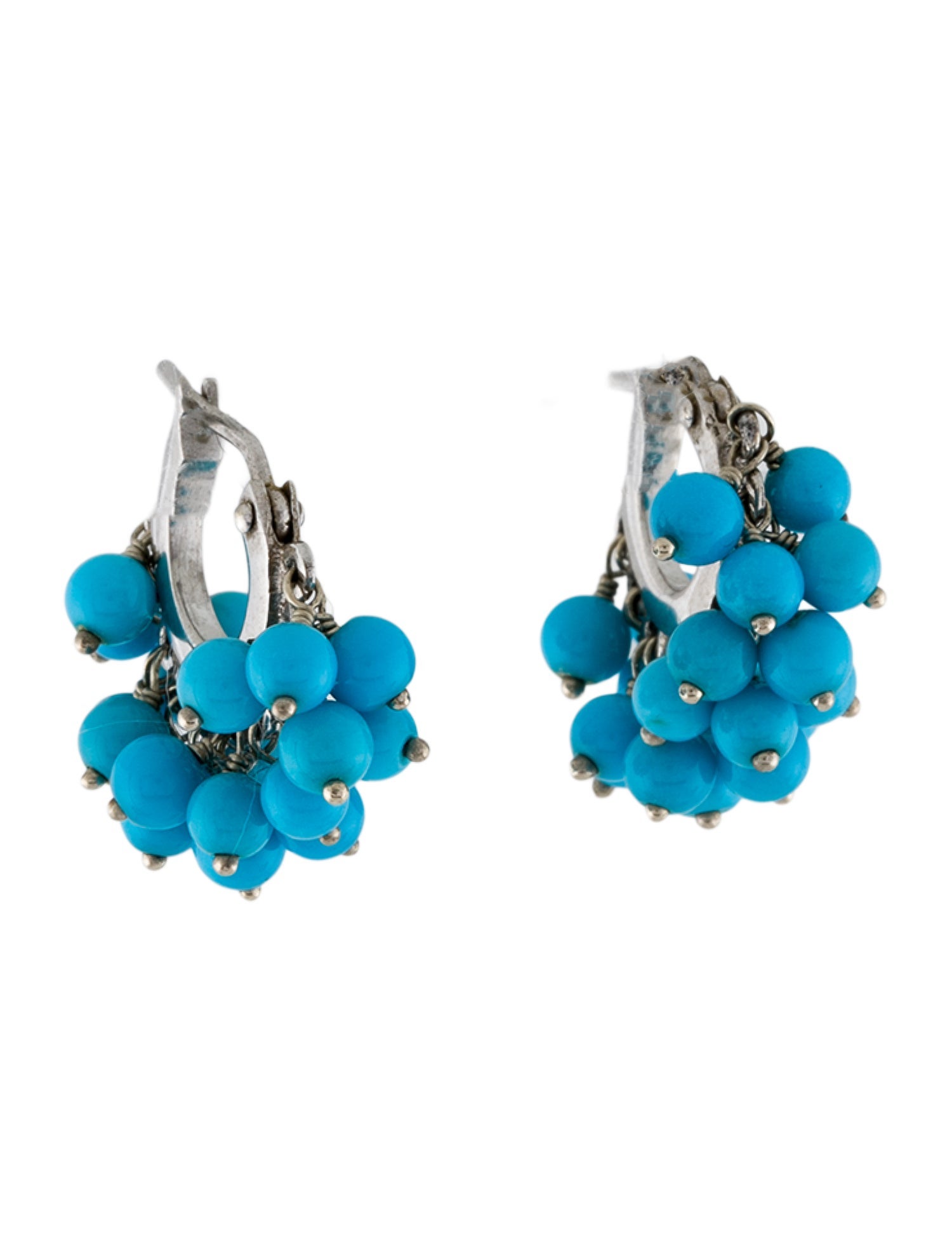 Earrings 14K Turquoise Fringe Huggies