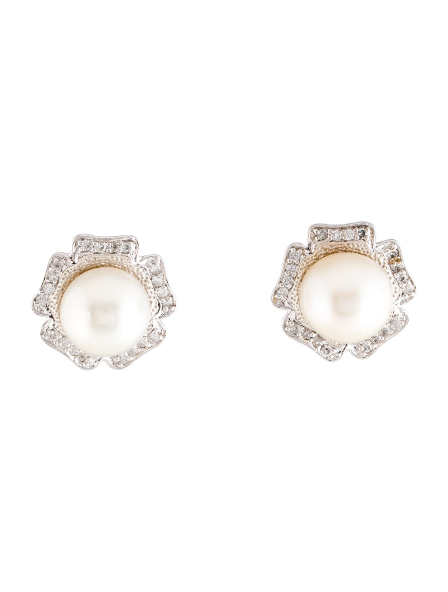 Earrings 14K Pearl & Diamond Earclip Earrings