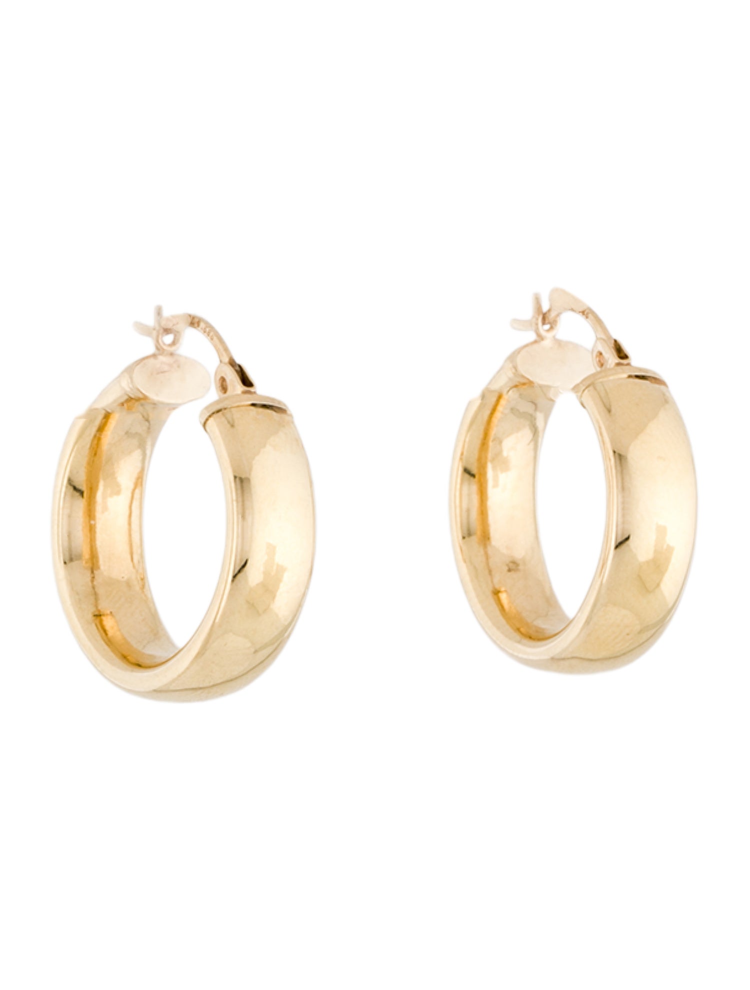 Earrings 14K Wide Small Hoops