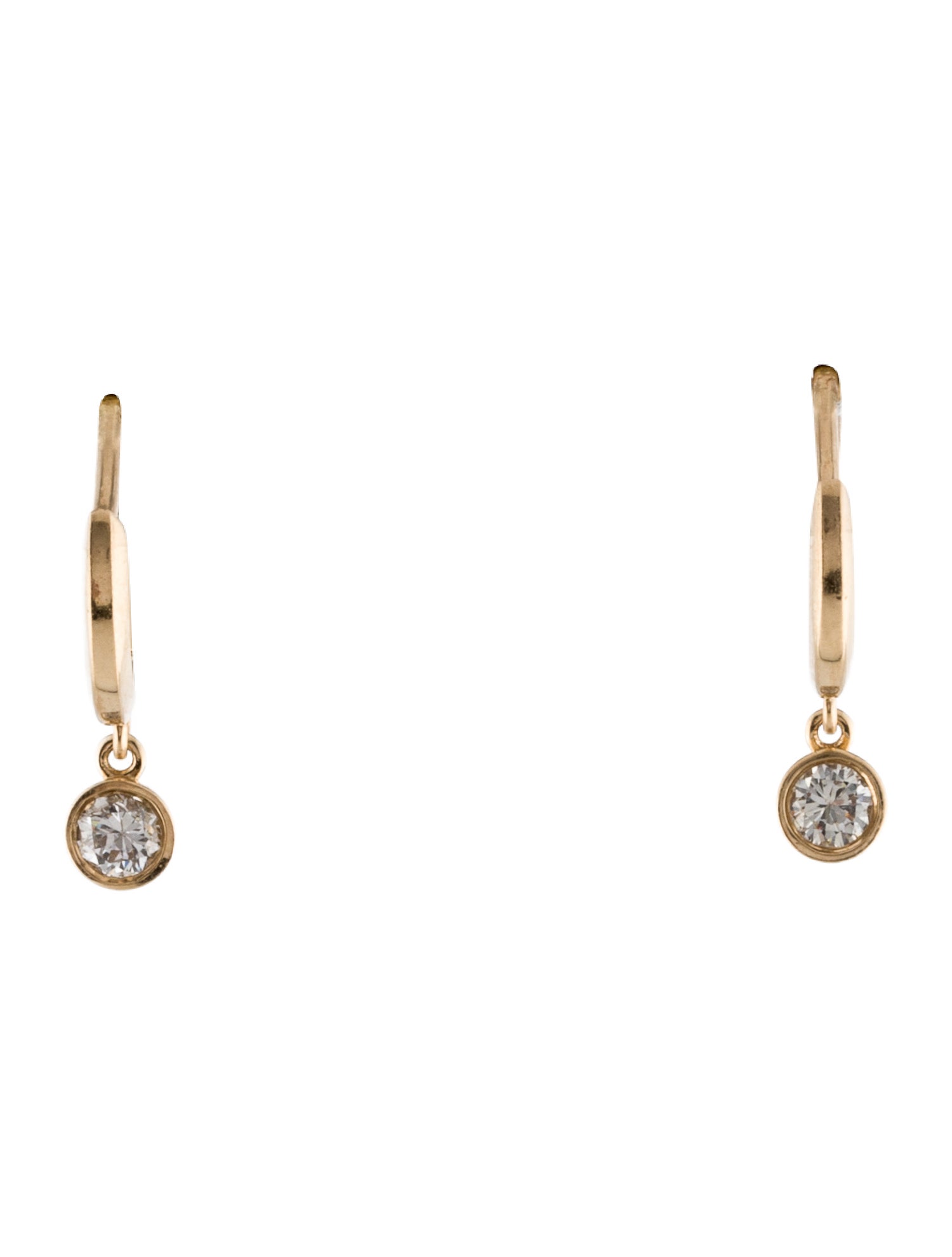 Earrings 14K Diamond Huggie Hoop