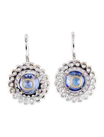 Earrings 18K 12.80ctw Tanzanite & Diamond Drop Earrings