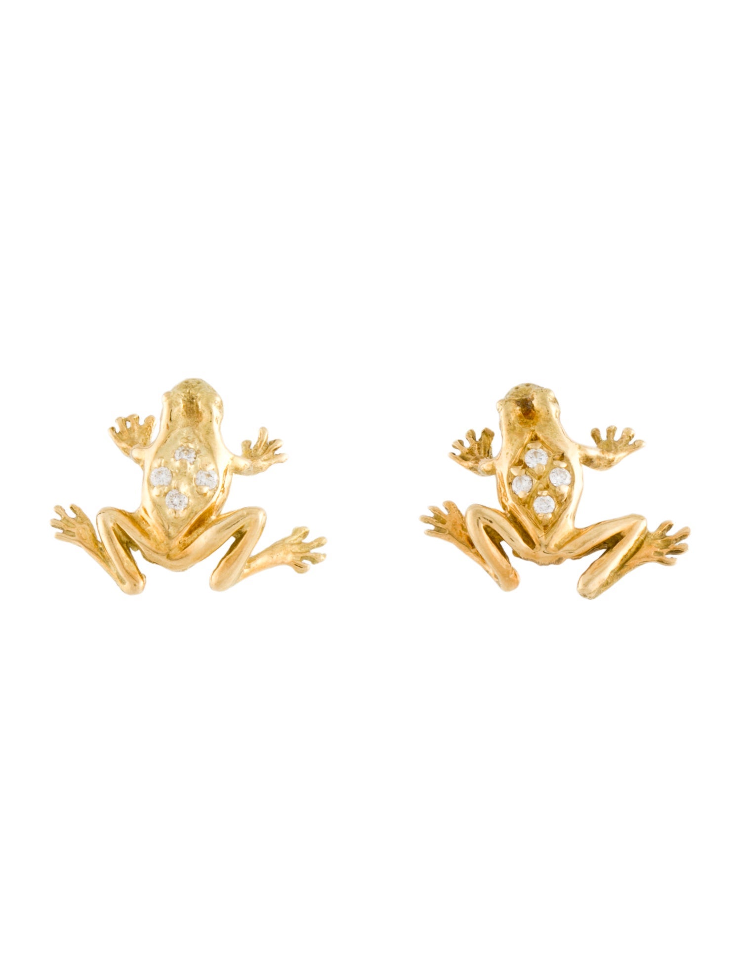 Earrings 18K Diamond Frog Stud