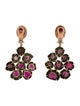 Earrings 18K Ruby, Parti-Colored Tourmaline & Diamond Halo Chandelier Drop Earrings