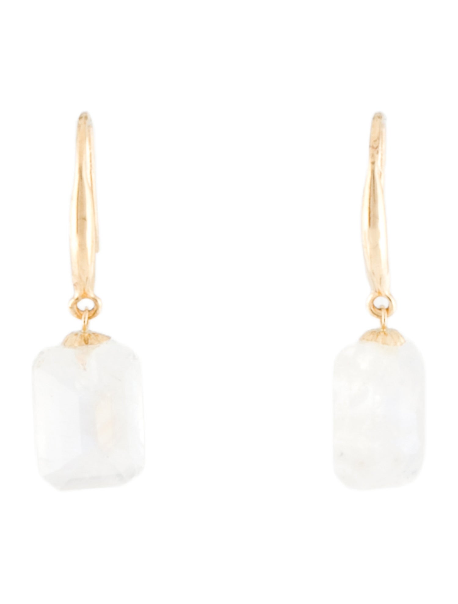 Earrings 18K Moonstone Labradorite Drop