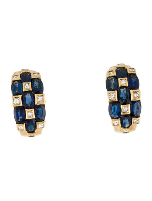 Earrings 18K Sapphire & Diamond Earclips