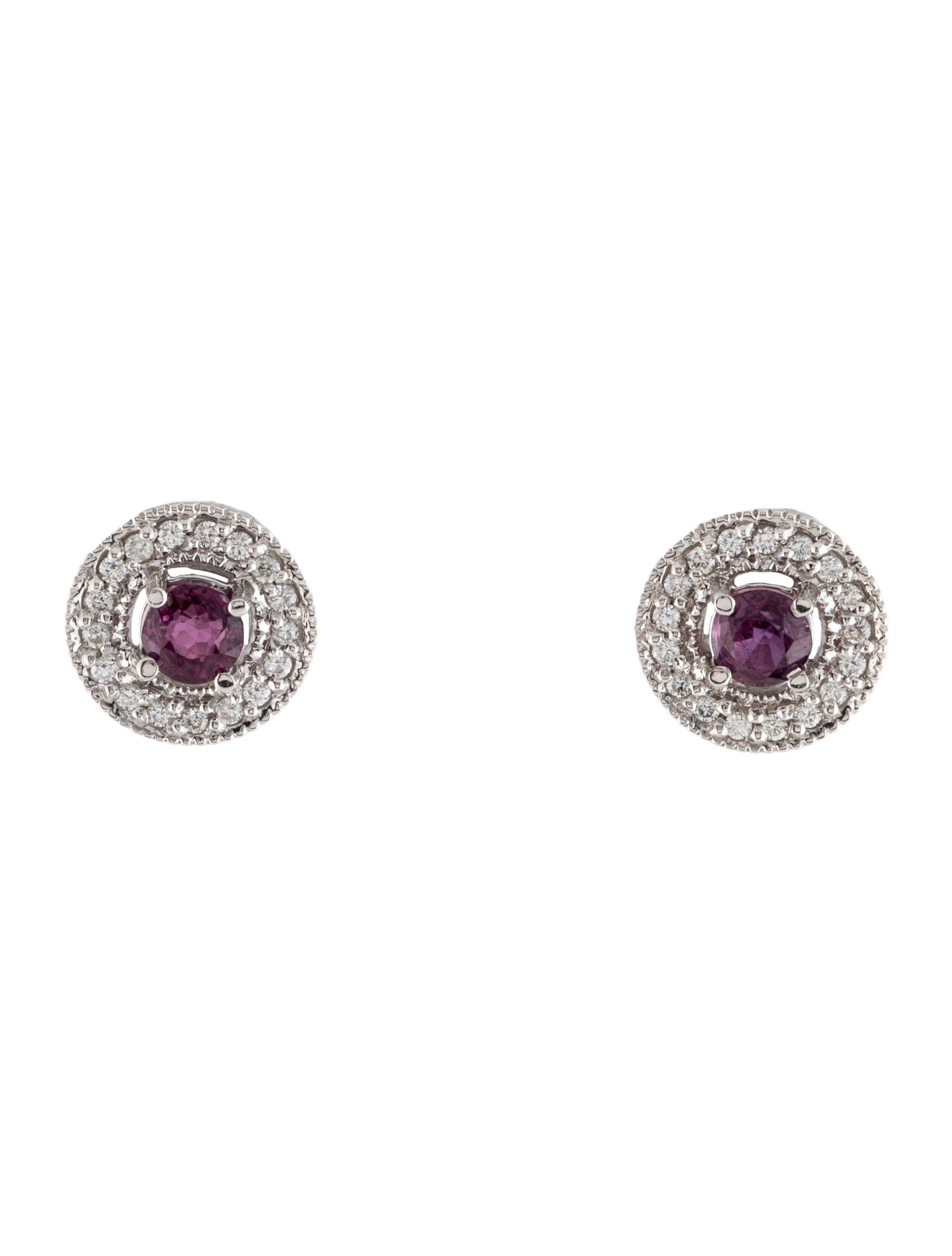 Earrings 14K Sapphire & Diamond Stud