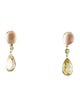 Earrings Cat's Eye Moonstone, Quartz & Peridot Drop Earrings