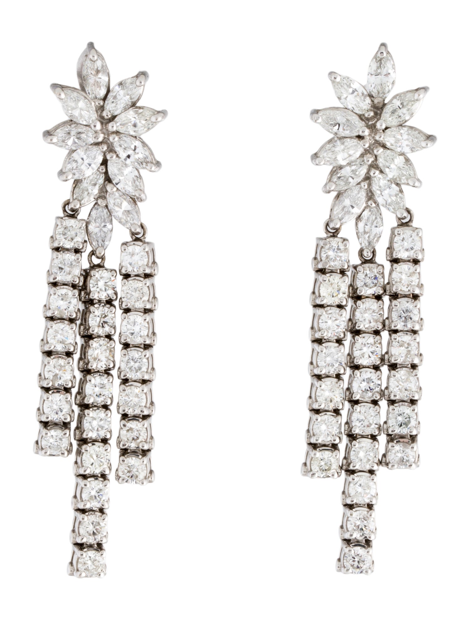 Earrings 14K 7.57ctw Diamond Drop Earclip