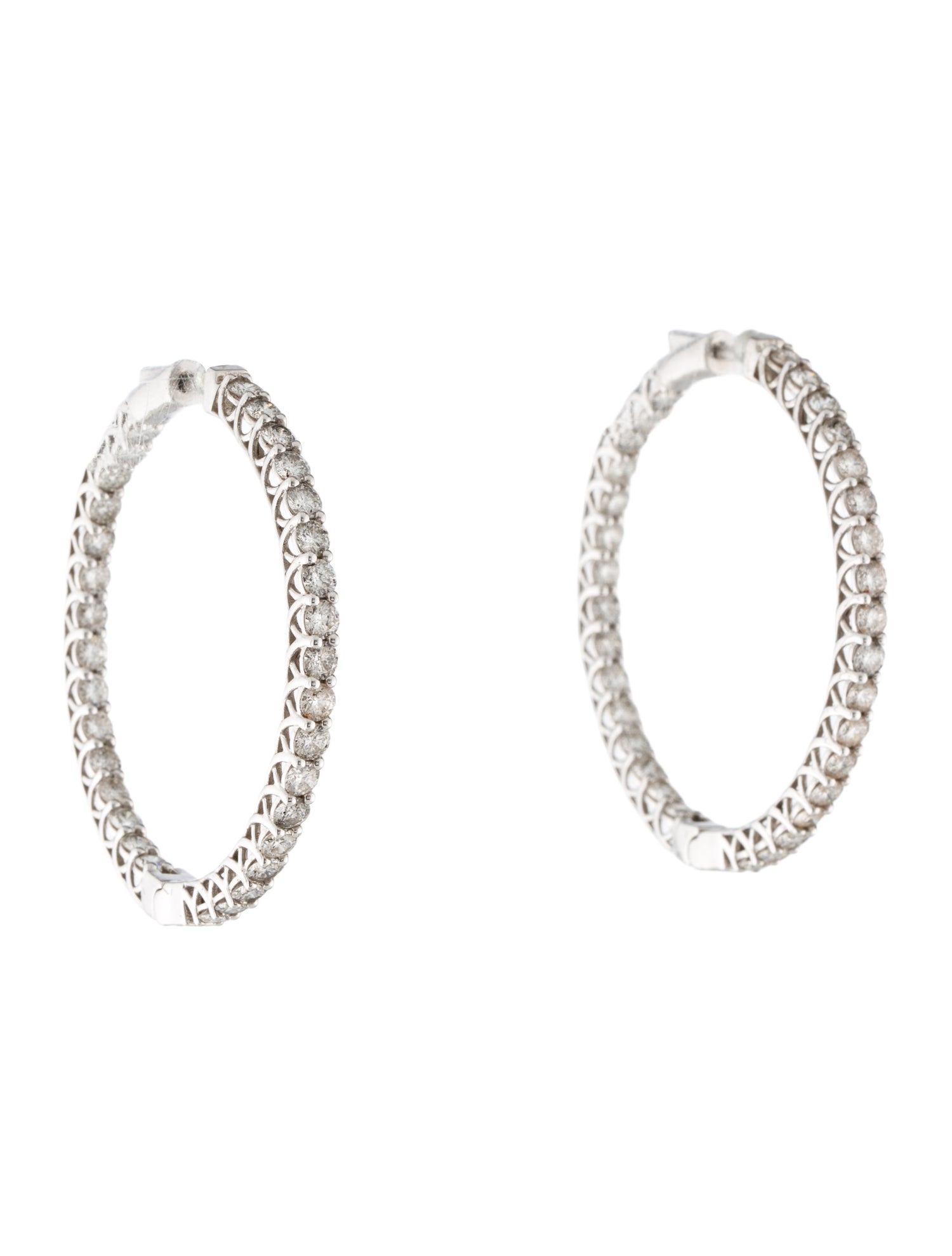 Earrings 14K 4.83ctw Diamond Inside-Out Hoop