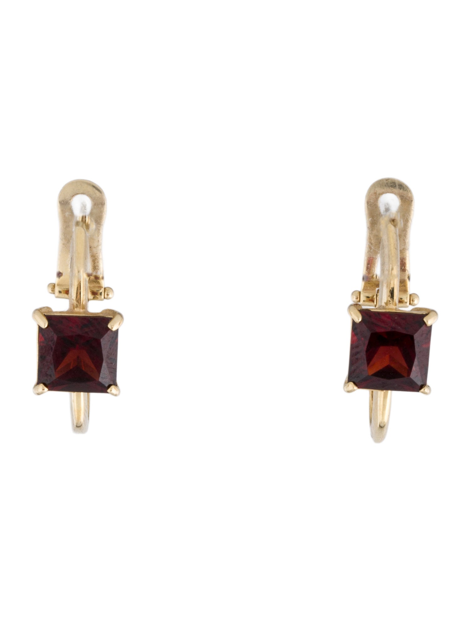 Earrings 14K 4.37ctw Garnet Earclip Hoop