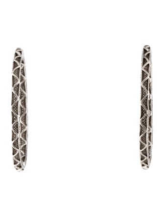 Earrings 14K 3.84ct Diamond Pave Inside Out Hoop Earrings