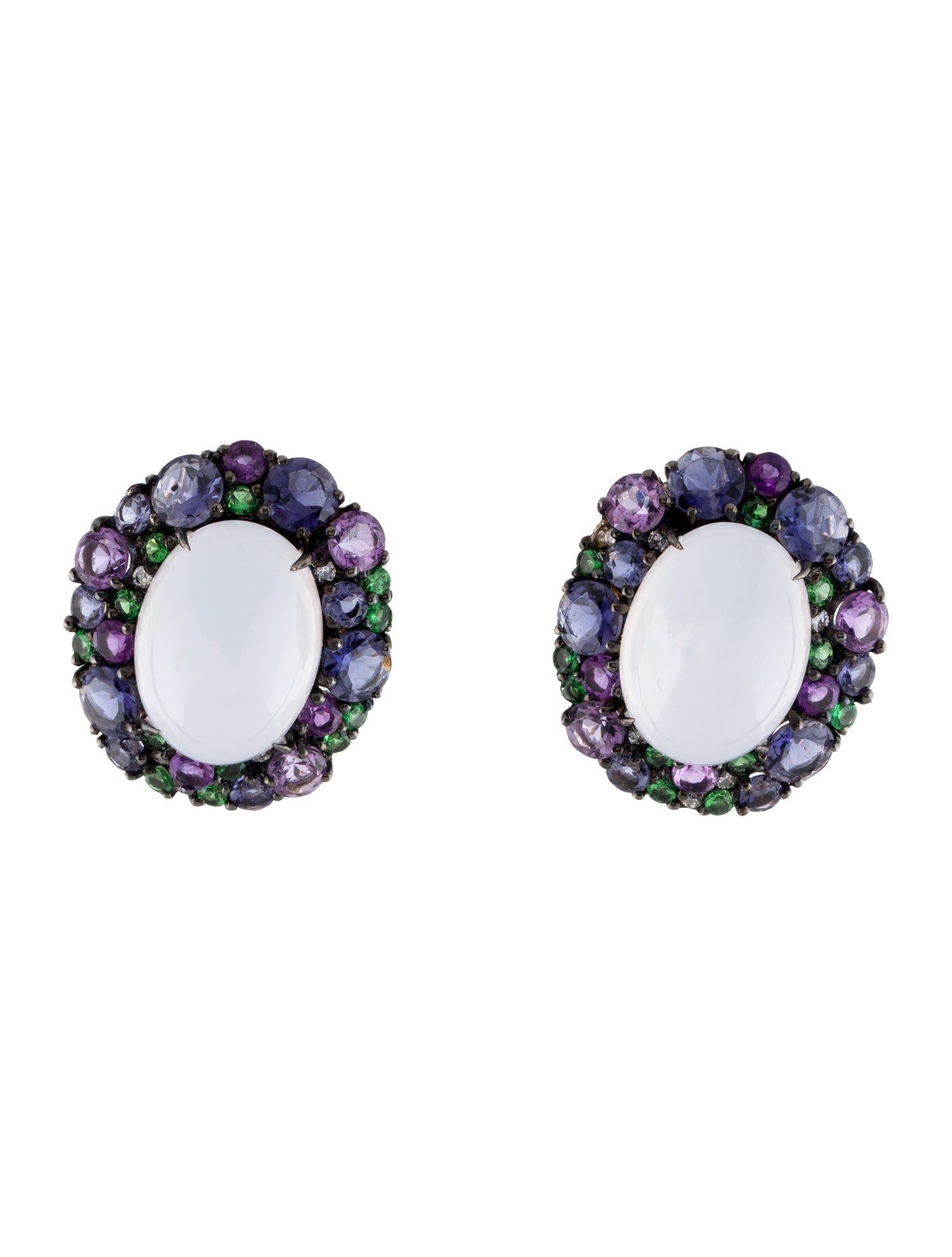 Earrings 18K Multistone Earclip