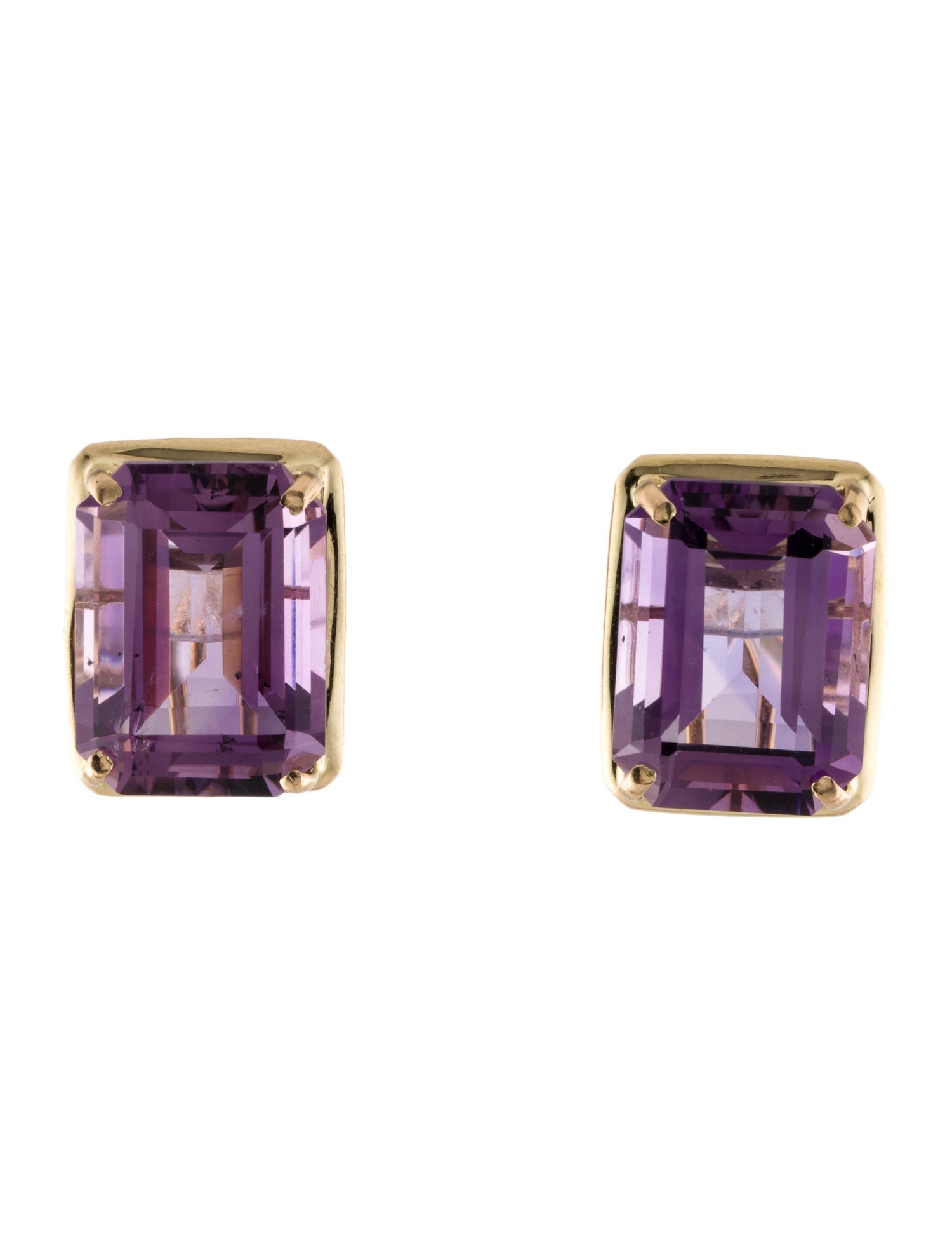 Earrings 14K 20.65ctw Amethyst Earclips