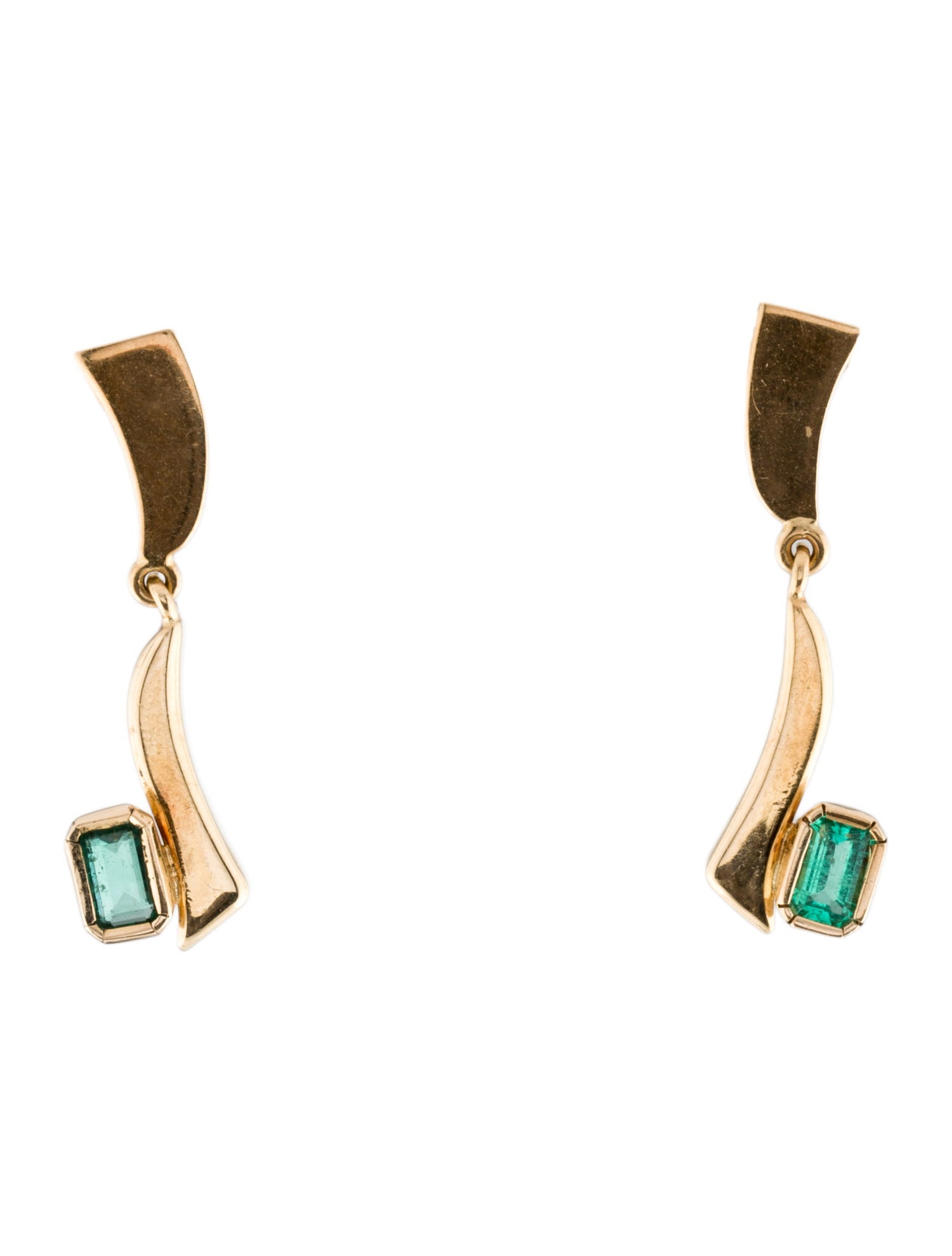 Earrings 18K Emerald Drop