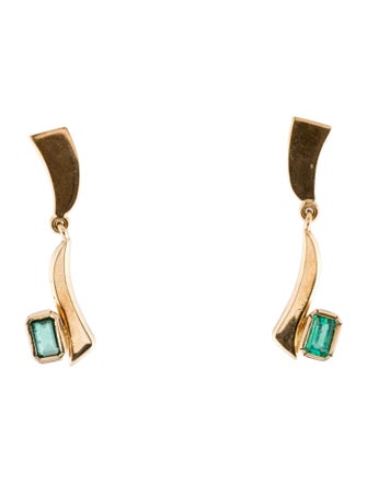 Earrings 18K Emerald Drop Earrings
