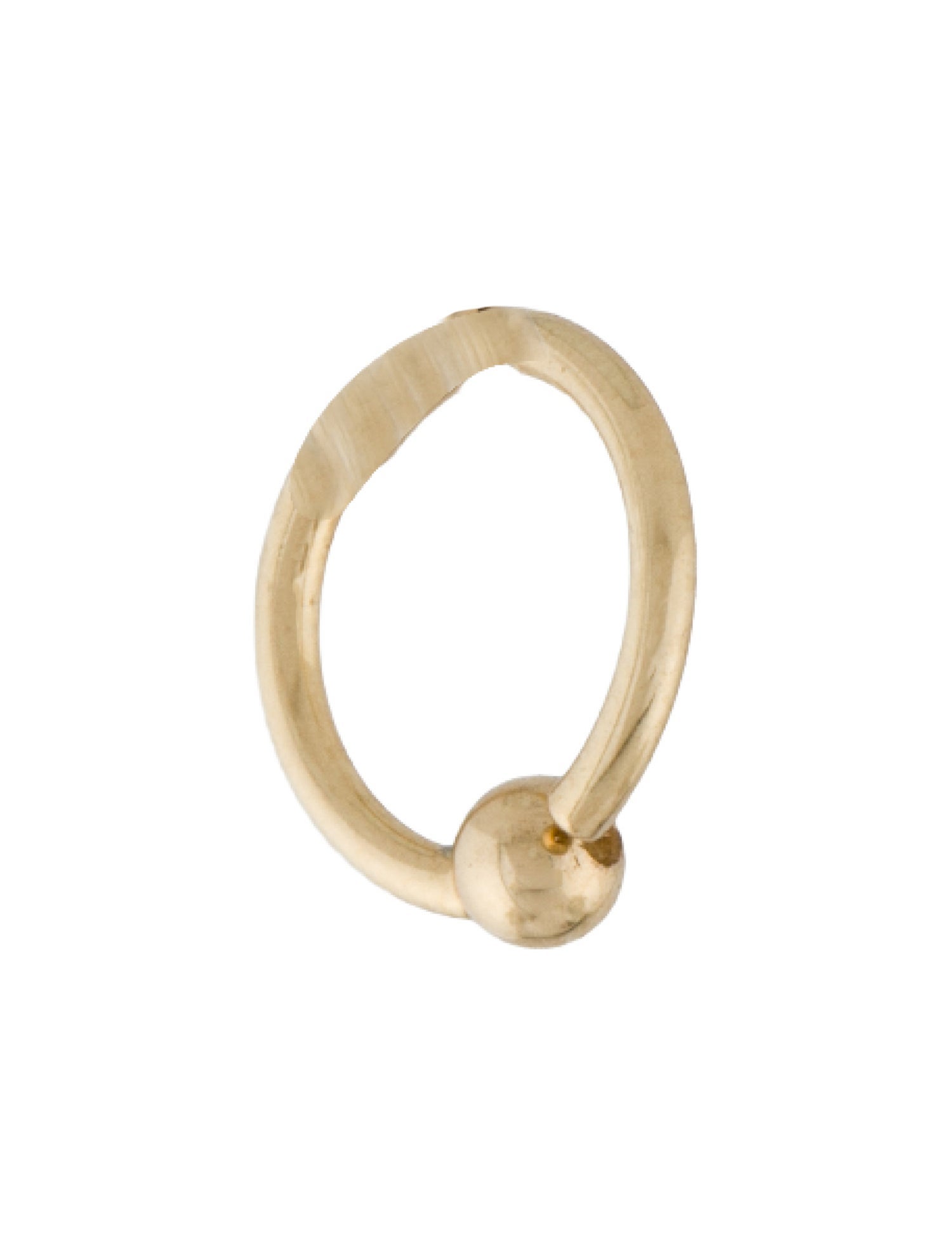 Earrings 14K Fixed Bead Single Hoop