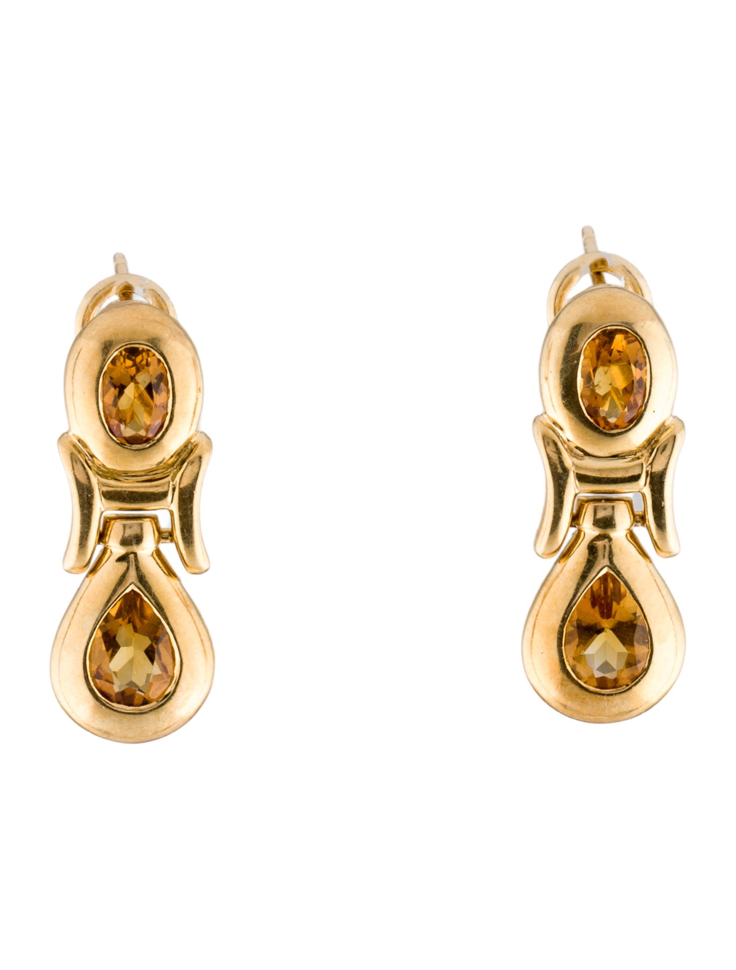 Earrings 18K 2.48ctw Citrine Drop Earclips