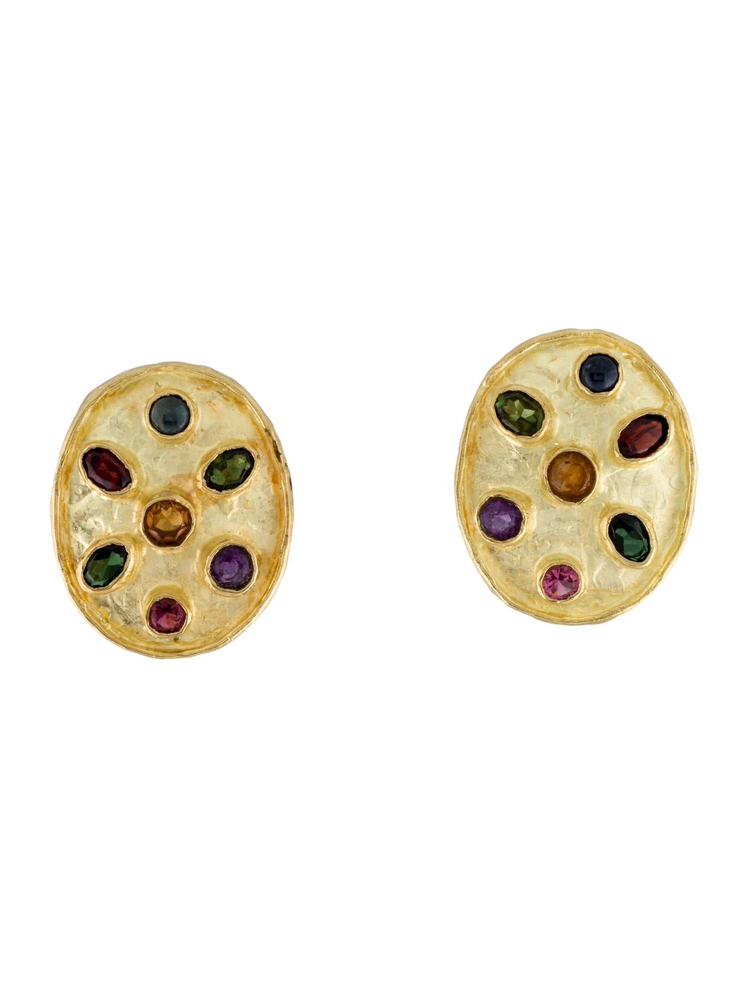 Earrings 18K Multistone Earclip