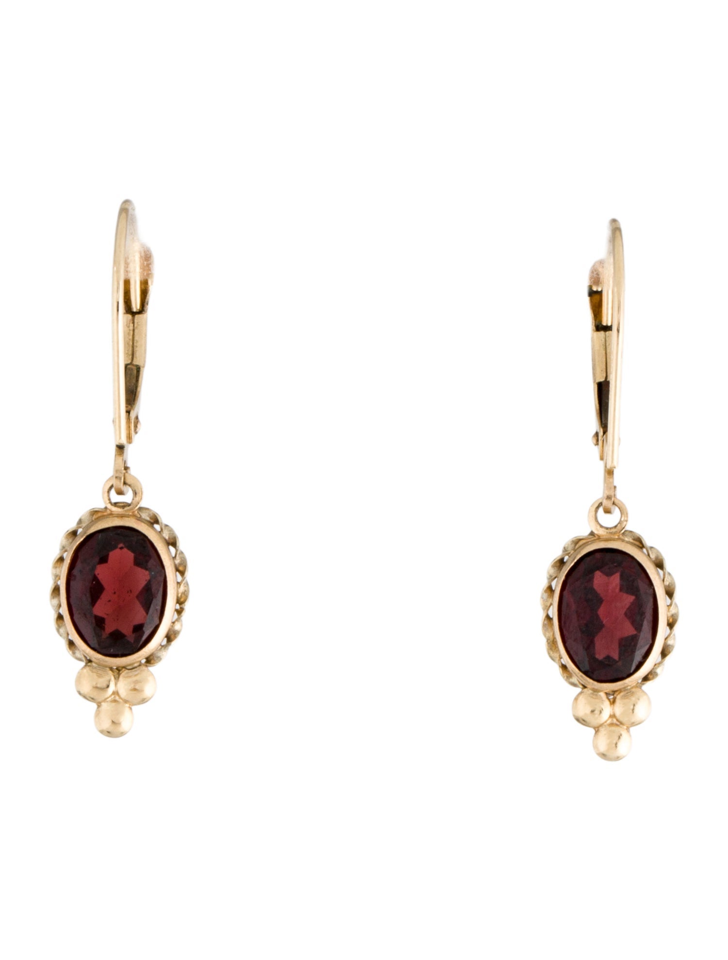 Earrings 14K Garnet Drop