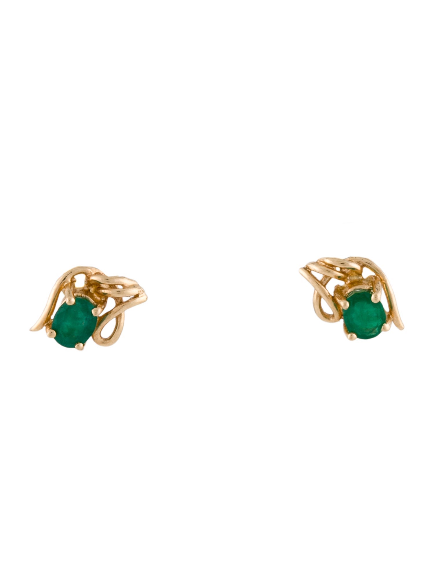Earrings 14K Emerald Stud