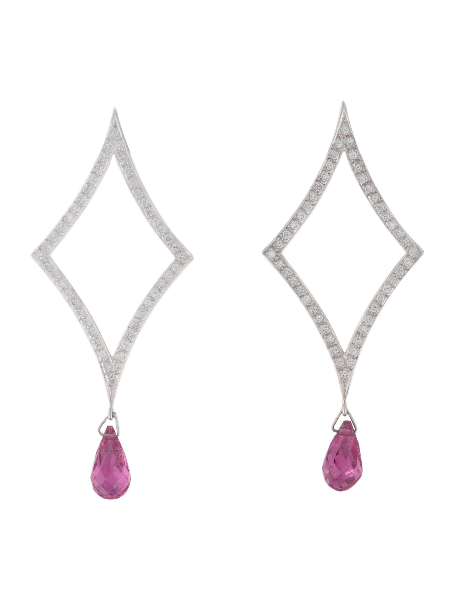 Earrings 18K Tourmaline & Diamond Drop