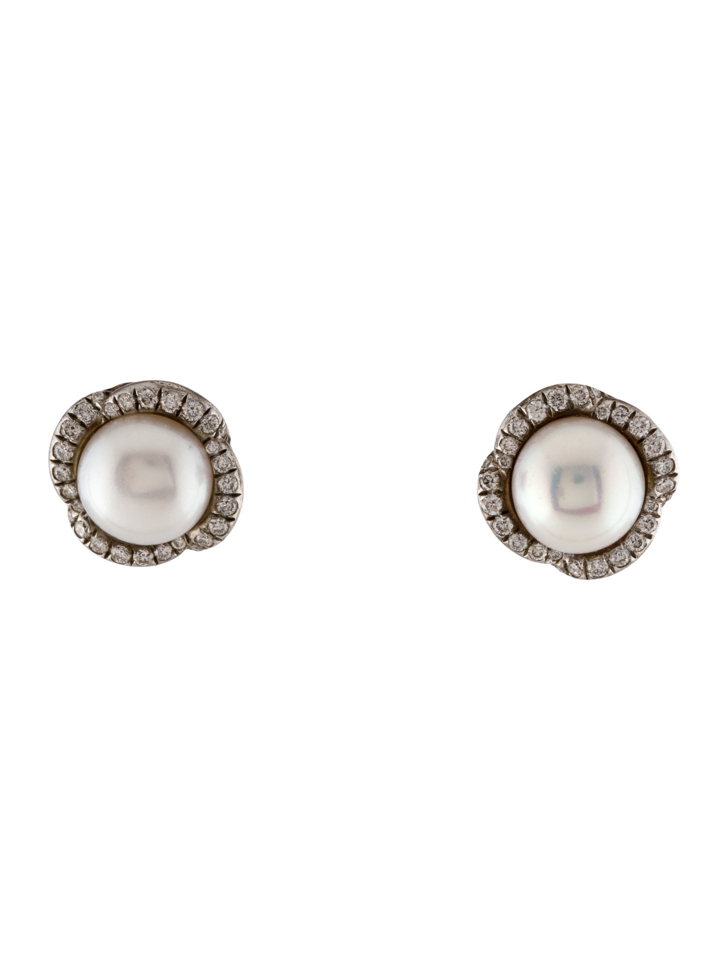 Earrings Pearl Diamond Stud