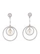 Earrings 18K Pearl & Diamond Drop Earrings