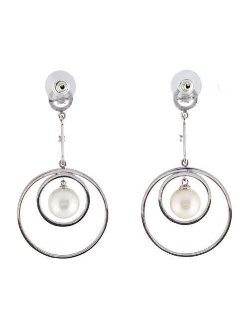 Earrings 18K Pearl & Diamond Drop Earrings