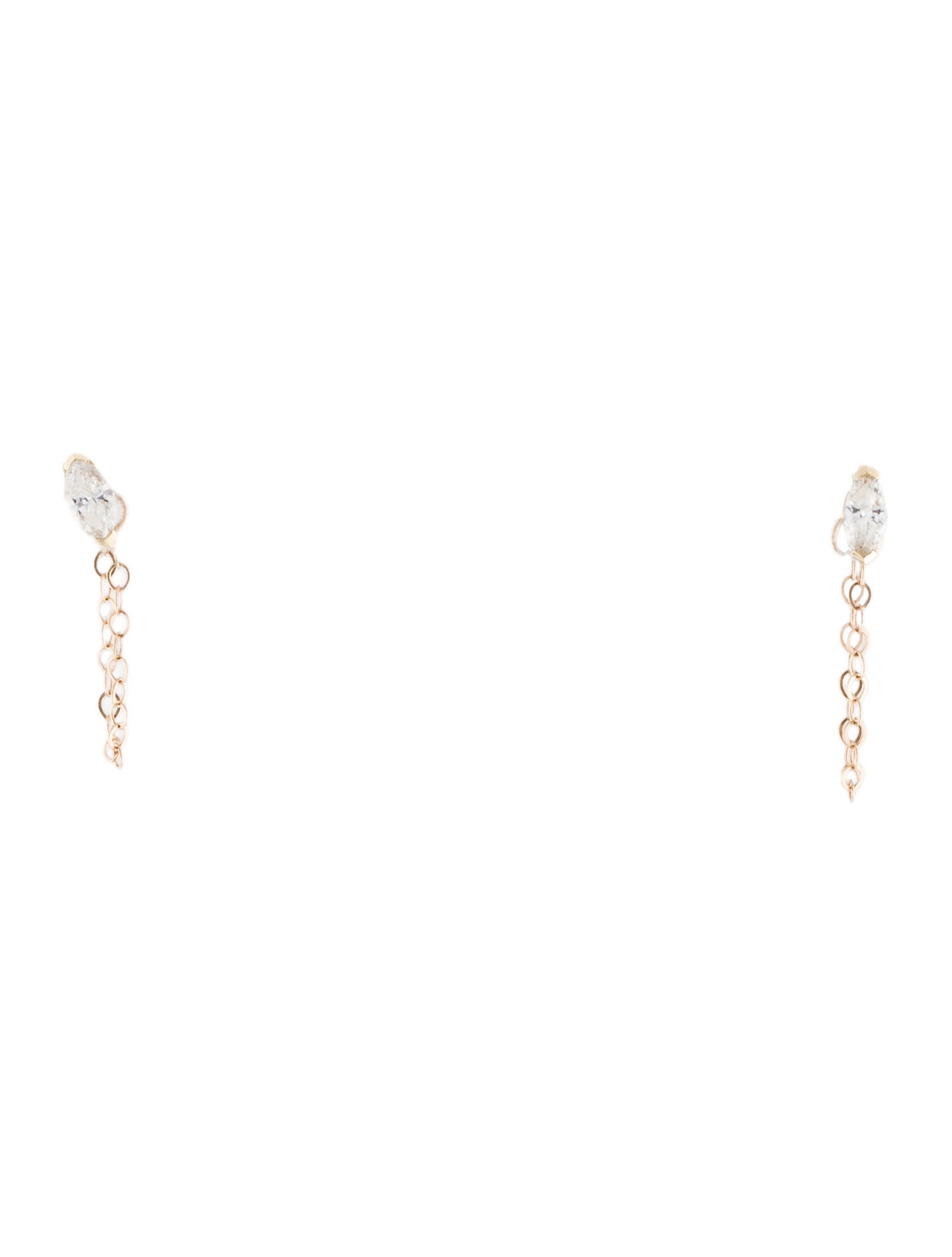 Earrings 14K Diamond Chain Link Stud