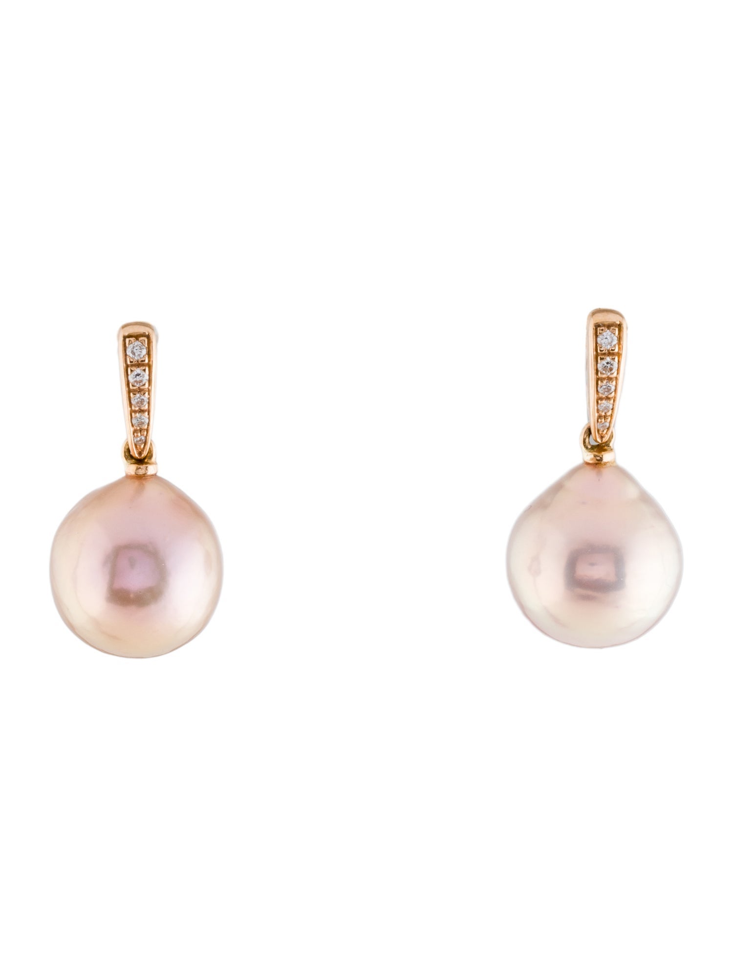 Earrings 18K Pearl & Diamond Drop Earrings