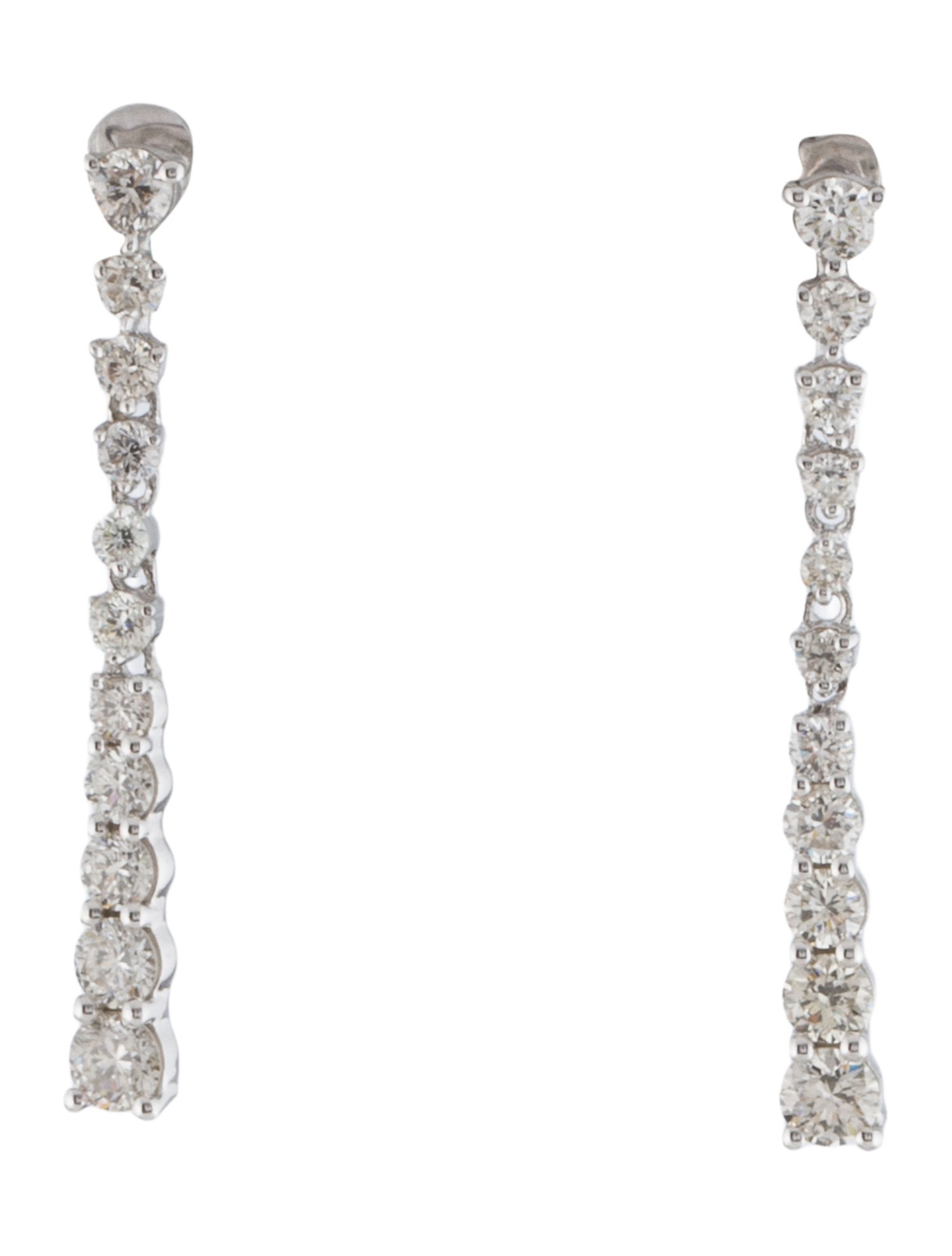 Earrings 14K Diamond Graduated Drop Earrings