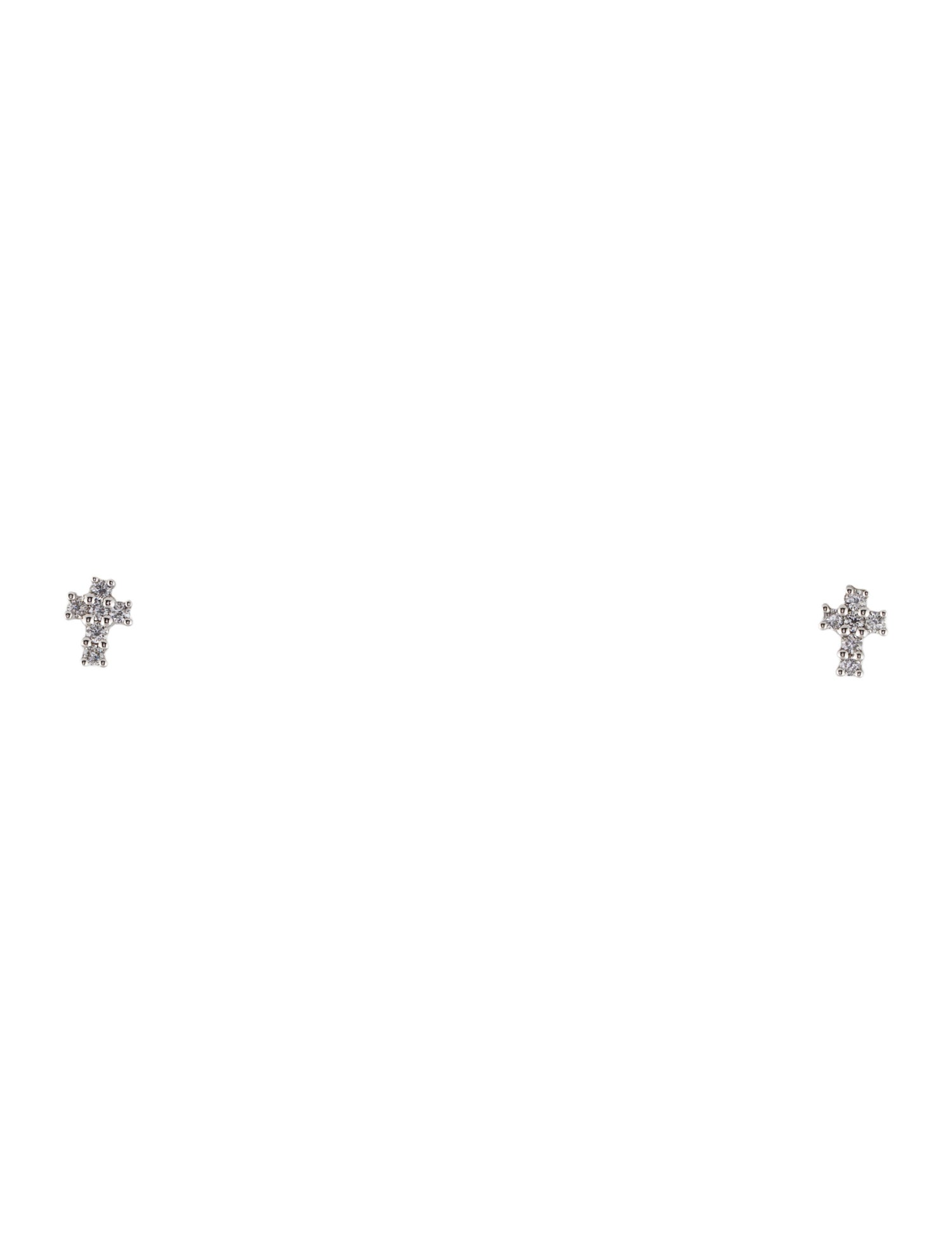 Earrings 14K Diamond Cross Stud Earrings
