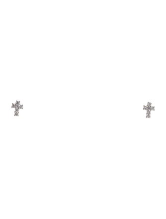 Earrings 14K Diamond Cross Stud Earrings