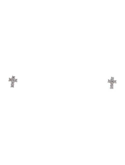 Earrings 14K Diamond Cross Stud Earrings