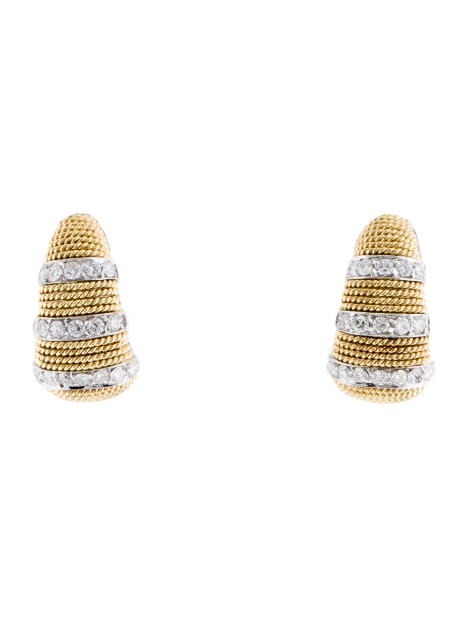 Earrings Harpo's 18K Two-Tone Diamond Earclip