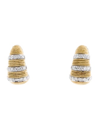 Earrings Harpo's 18K Two-Tone Diamond Earclip Earrings