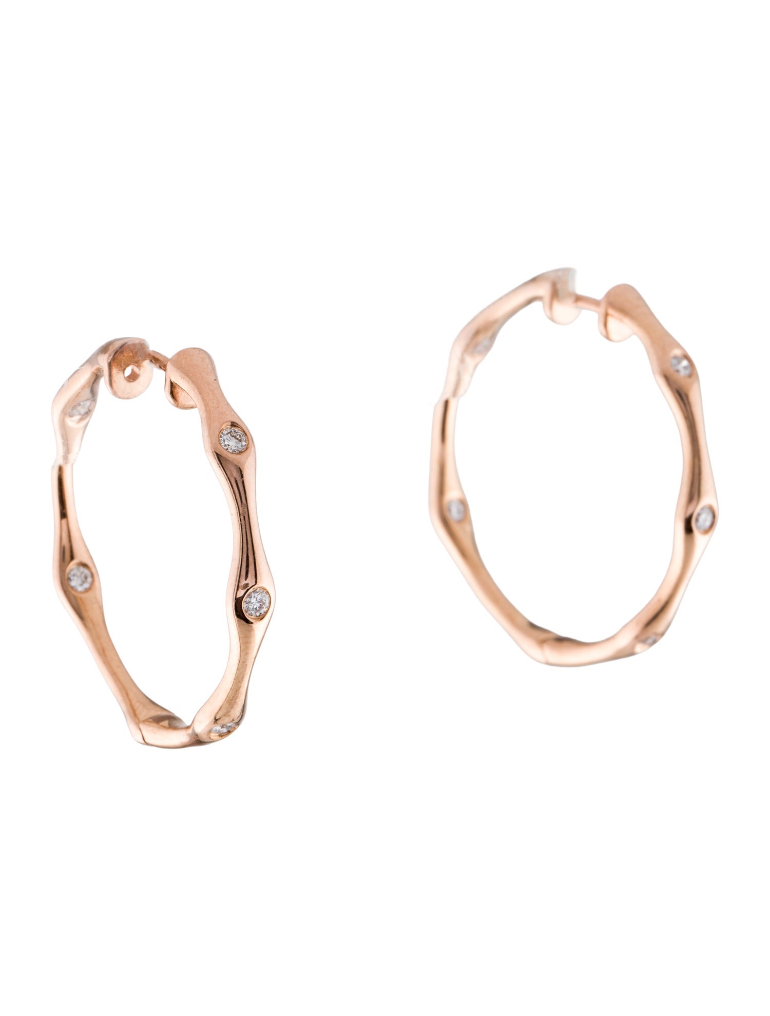 Earrings 14K Diamond Inside-Out Hoop