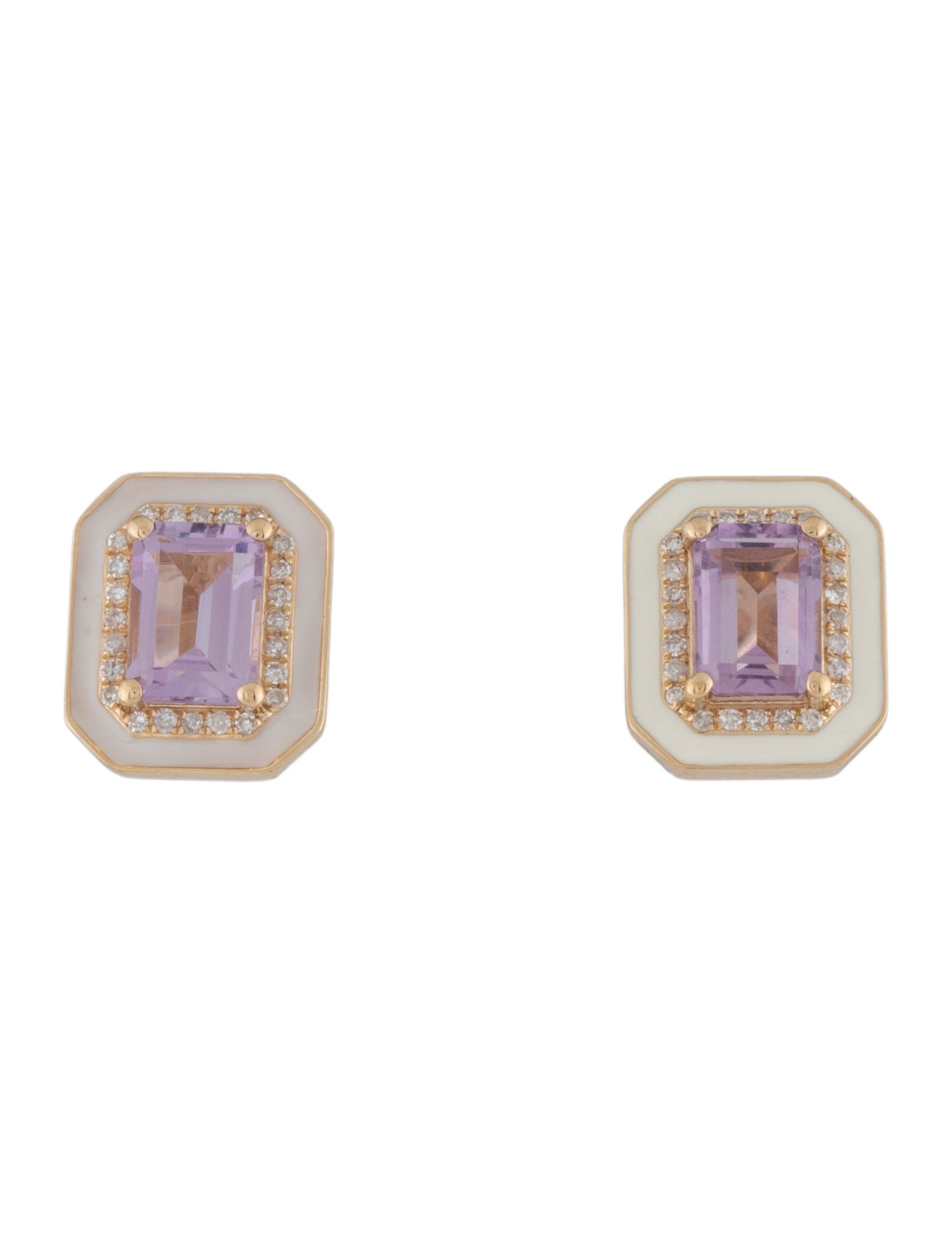 Earrings 14K 1.32ctw Amethyst & Diamond Stud