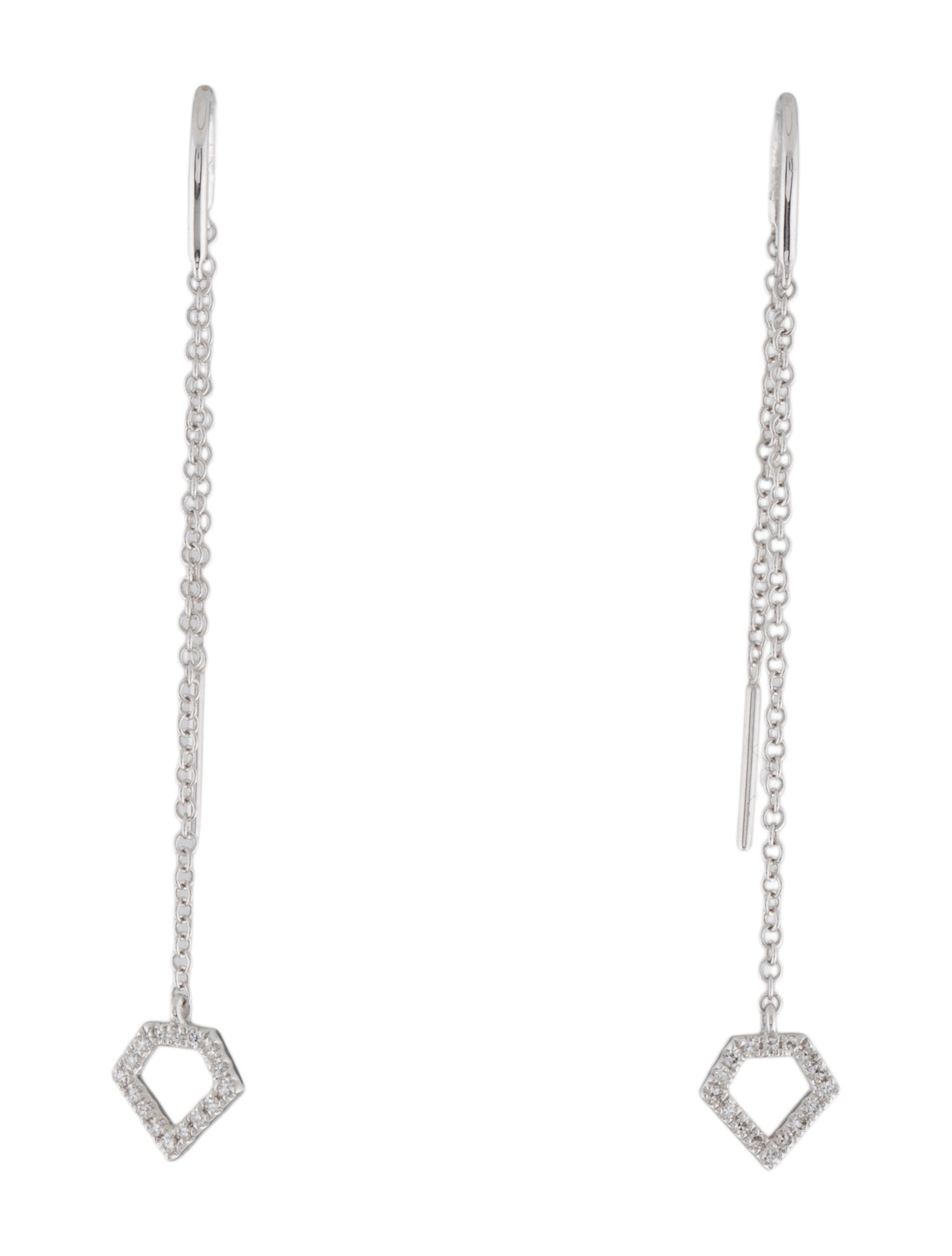 Earrings 14K Diamond Chain Drop
