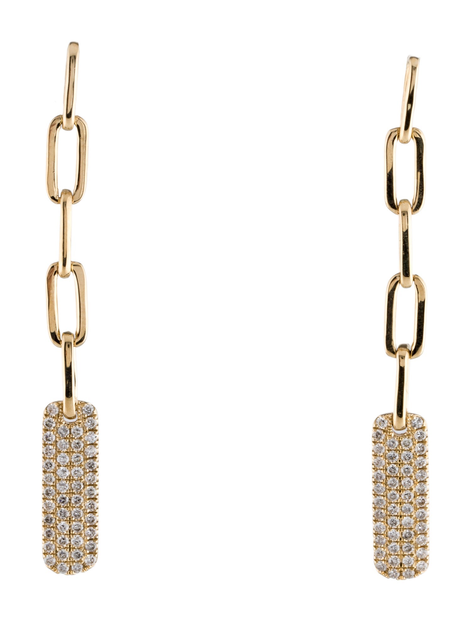 Earrings 14K Diamond Link Drop