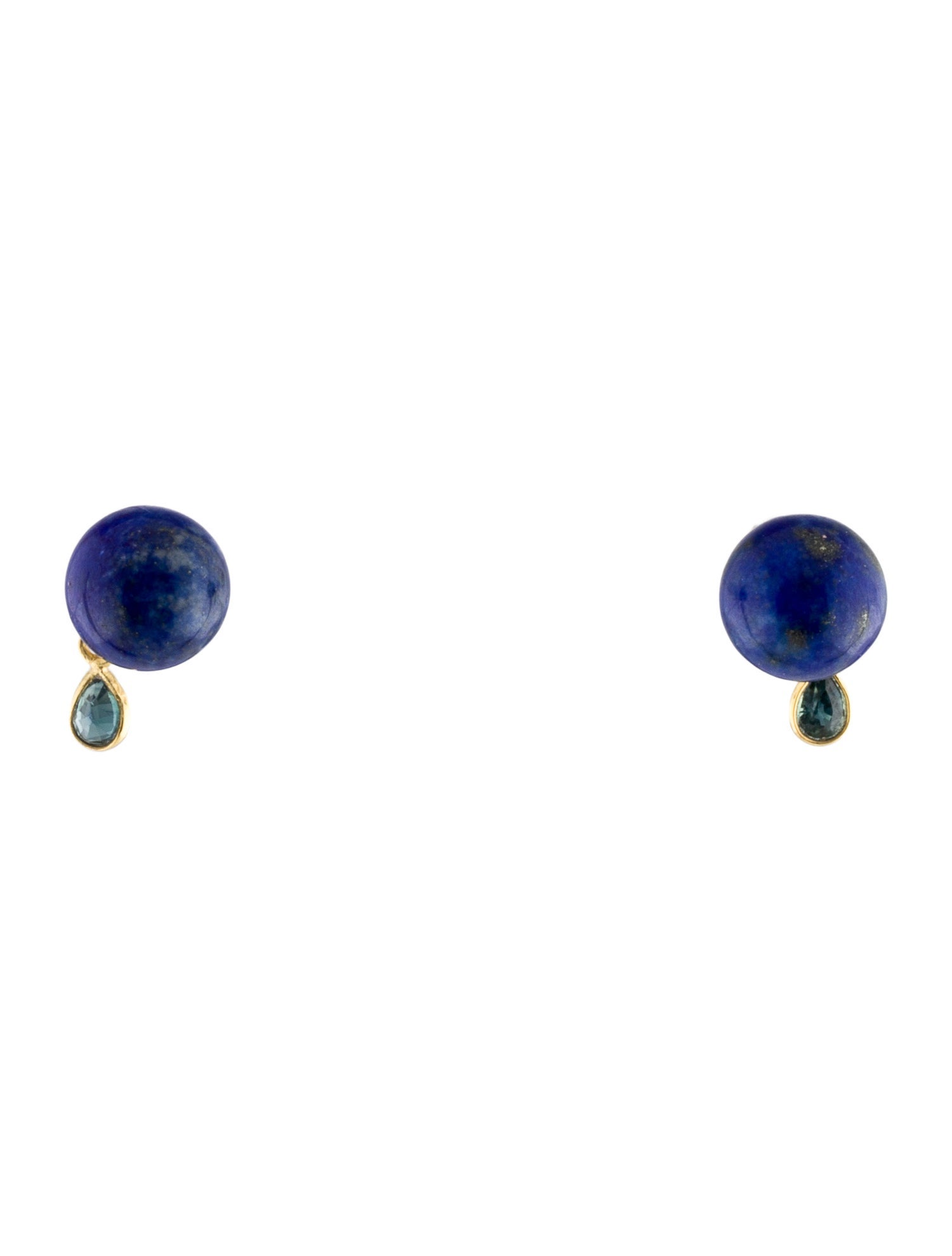 Earrings 18K Lapis Lazuli & Sapphire Drop Earrings