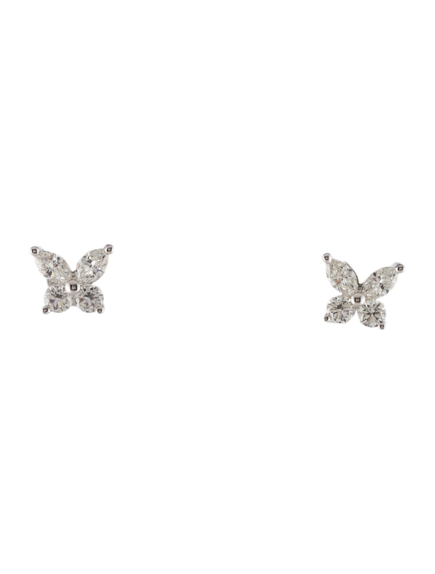 Earrings 14K Diamond Butterfly Stud Earrings