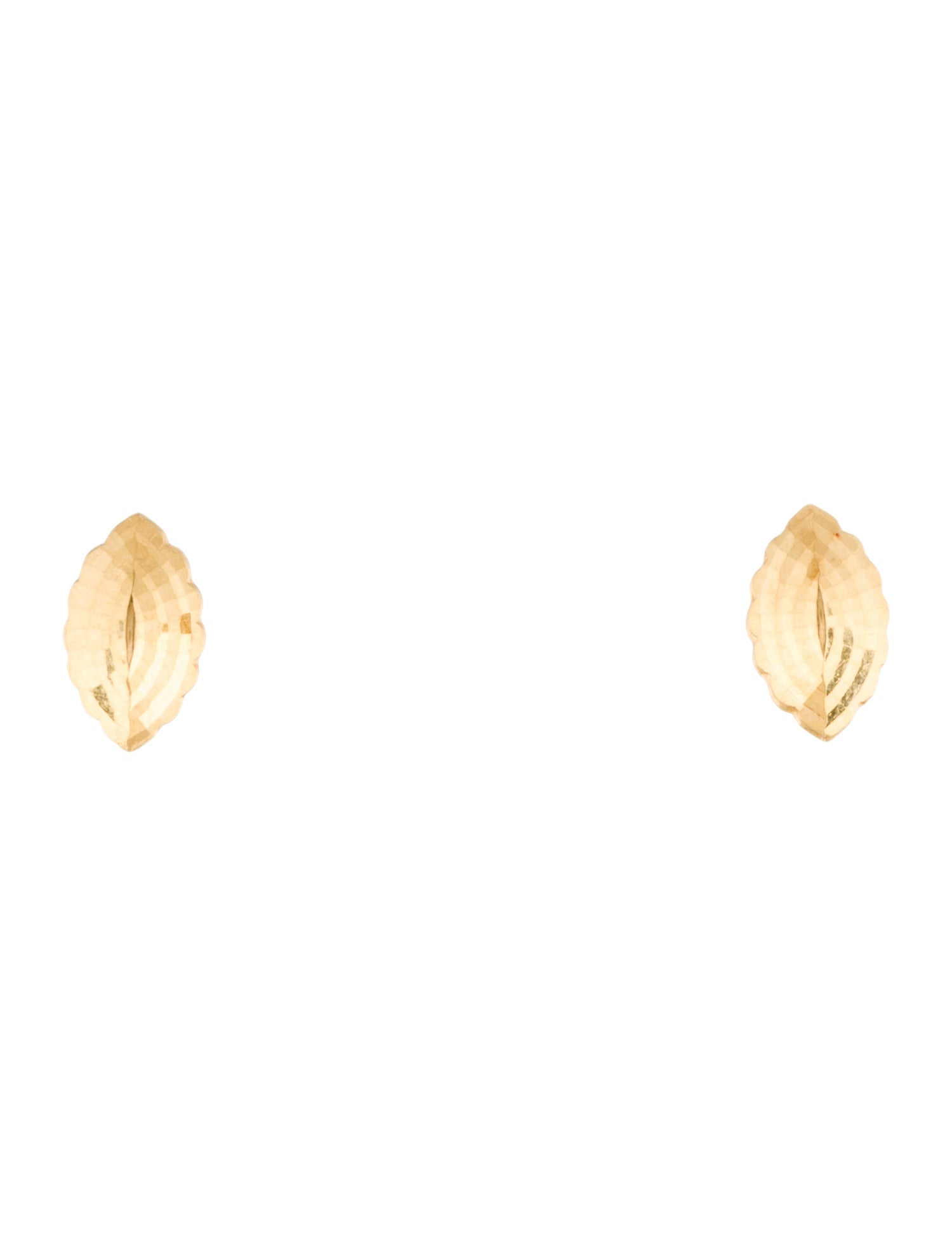 Earrings 18K Textured Marquise Stud Earrings