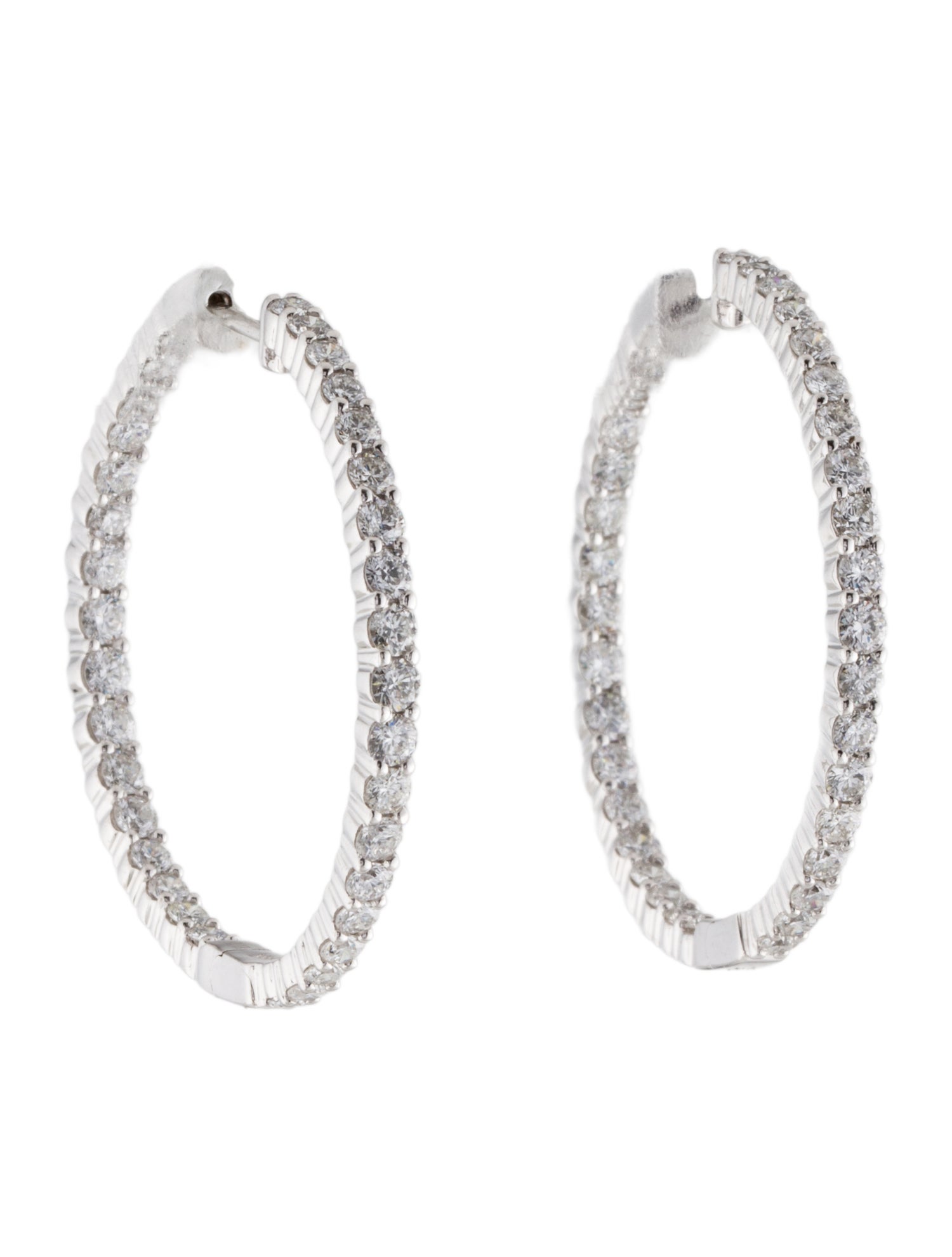 Earrings 14K 2.98ctw Diamond Inside Out Hoop