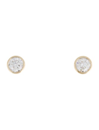 Earrings 14K 1.70ctw Lab-Grown Diamond Solitaire Bezel Stud Earrings