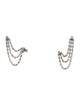 Earrings 18K 3.46ctw Diamond Double Stud Chain Drop Earrings