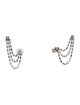 Earrings 18K 3.46ctw Diamond Double Stud Chain Drop Earrings